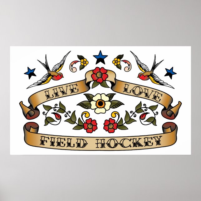 Pôster Live Love Field Hockey (Frente)