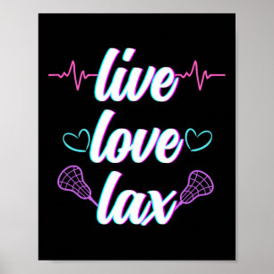 Poster Live Love Lax Lacrosse Lover Para Mulheres Raparig