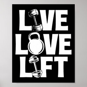Poster Live Love Lift - Workout Gym Weising Bodybui