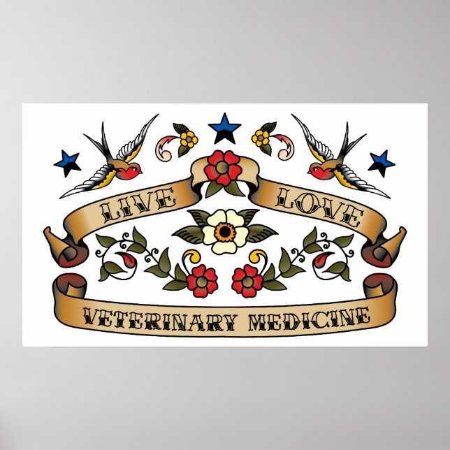 Pôster Live Love Veterinary Medicine (Frente)