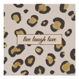 Pôster live ri love leopardo print poster