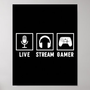 Poster Live Stream Gamer Video Game Online Game Live Stri