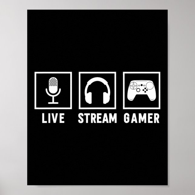 Poster Live Stream Gamer Video Game Online Game Live Stri (Frente)
