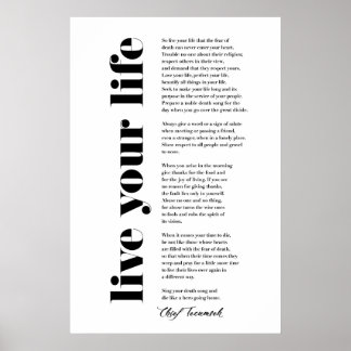 Poster Live Your Life by Tecumseh