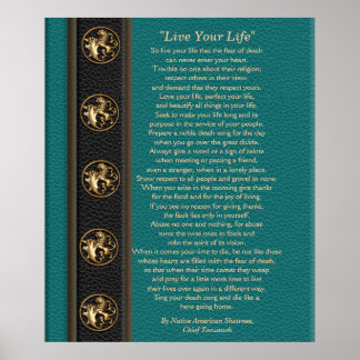 Poster "Live Your Life", do Chefe Tecumseh