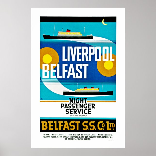 Pôster Liverpool - Belfast Ferry (Frente)