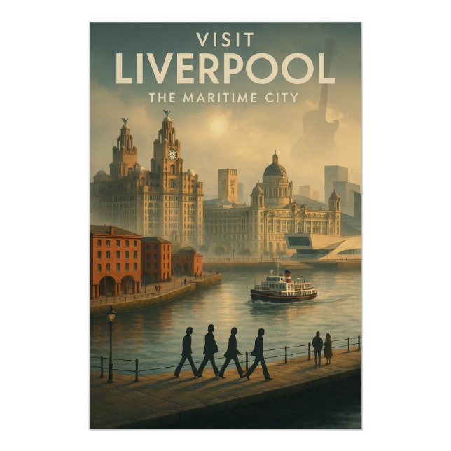 Pôster Liverpool, Inglaterra – A Cidade Marítima. (Frente)