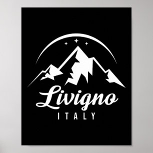 Poster Livigno Itália Ski Resort Skiting Snowboard Souve