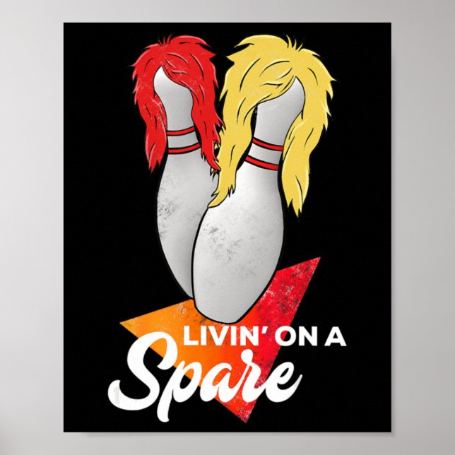 Poster Living On A Spare Bowling League Team  (Frente)