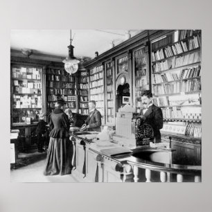 Pôster Livraria, 1895. Foto Antiga