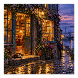 Pôster Livraria Cozy Harbor ao Crepúsculo