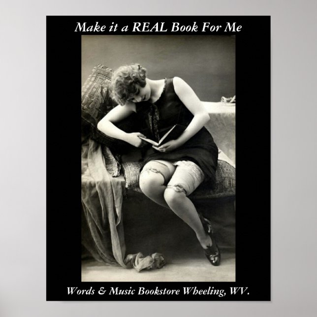 Pôster livraria de poster, enquanto livros reais (Frente)