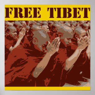 Poster livre das monges budistas de Tibet