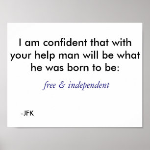 Pôster Livre e independente - azul