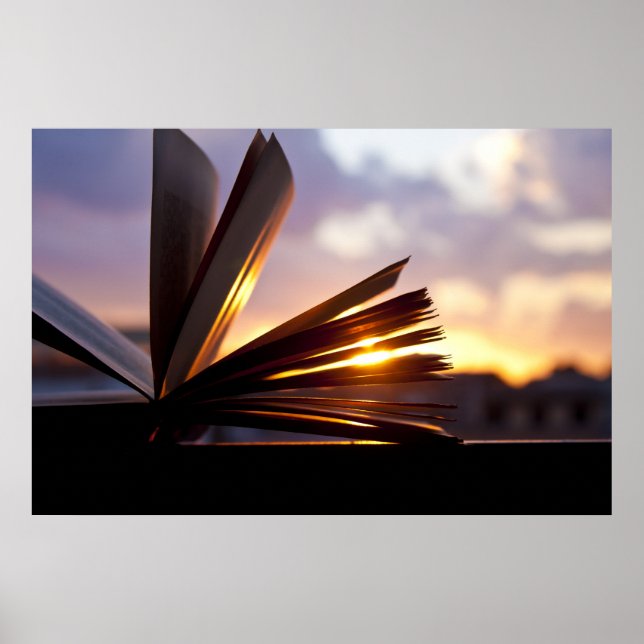 Poster Livro Aberto e Fotografia Sunset (Frente)