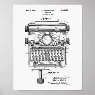 Poster Livro Branco da arte da patente da máquina de