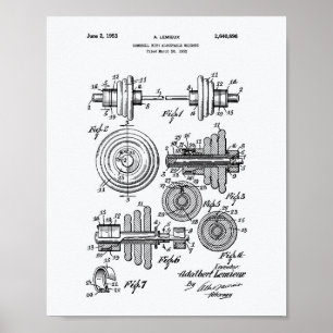 Pôster Livro Branco da arte da patente do Dumbbell 1953