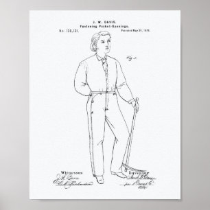 Poster Livro Branco da arte original da patente de calça
