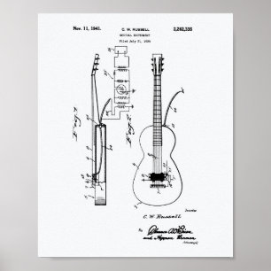 Pôster Livro Branco da Guitarra 1941 sobre as patentes