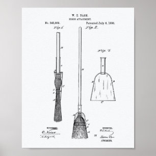 Poster Livro Branco sobre a arte patenteada Broom Attachm