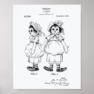 Poster Livro Branco sobre a arte patenteada Doll 1915