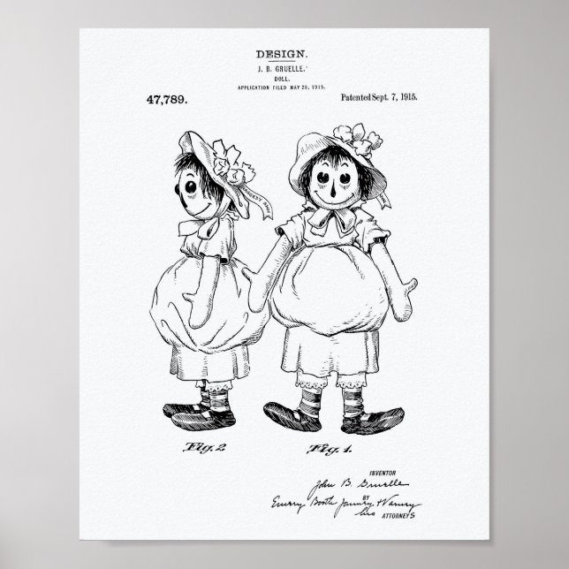 Poster Livro Branco sobre a arte patenteada Doll 1915 (Frente)