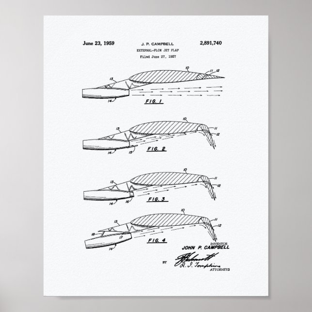 Pôster Livro Branco sobre a arte patenteada Flow Jet Flap (Frente)