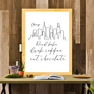 Poster livro café chocolate chicago design