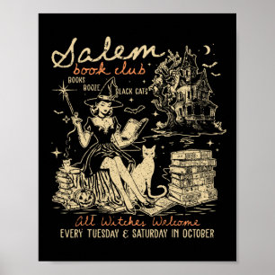 Poster Livro Clube Engraçado Bookish Halloween Spooky Lei