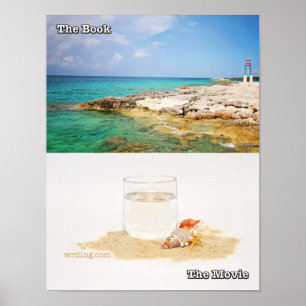 Poster Livro contra o filme (praia)