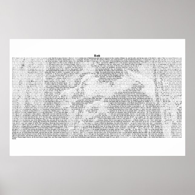Pôster Livro da Ruth (texto completo do KJV) (Frente)
