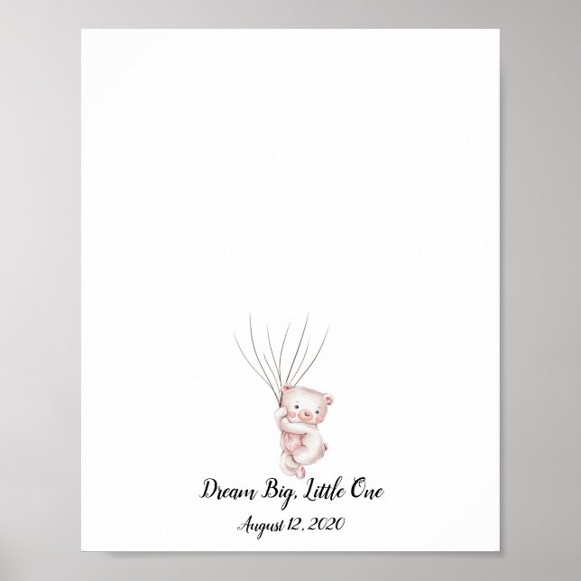 Poster Livro de Assinaturas da Pegada do Ursinho (Frente)