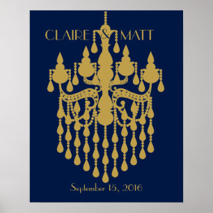 Pôster Livro de assinaturas de casamento Great Gatsby Art