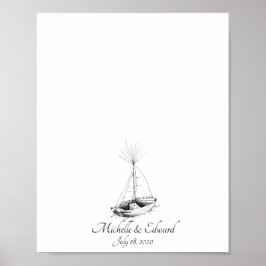 Poster Livro de Assinaturas de Dedos de Casamento de Navi