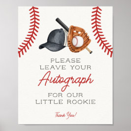 Poster Livro de Autógrafos do Pequeno Novato de Beisebol