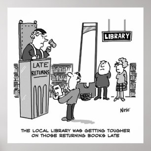 Poster Livro de Biblioteca Atrasado. Penalidade grave par