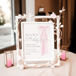 Poster Livro de Chás de fraldas de Menina Minimalista de