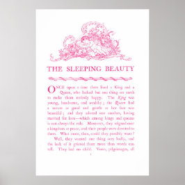 Poster Livro de Contos de Fadas da Bela Adormecida Rosa