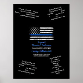 Poster Livro de Convidados da Polícia - Linha Azul fina -