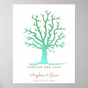 Poster Livro de Convidados de Casamento de Árvore Impres