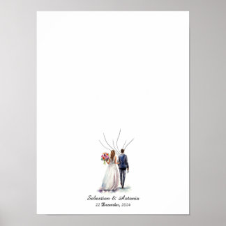 Poster Livro de Convidados de Casamento de Balões de Impr