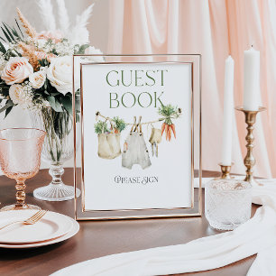 Poster Livro de Convidados do Chá de fraldas de Fazenda c