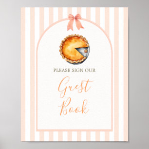 Poster Livro de Convidados do Pequeno Pie Orange Gingham