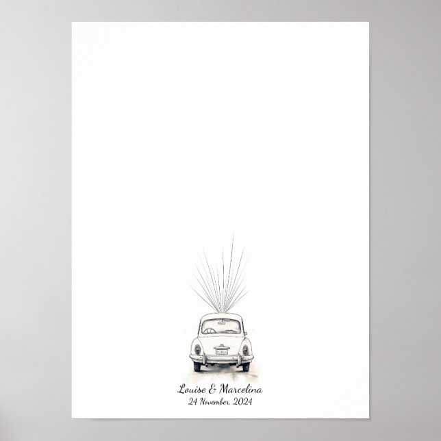 Poster Livro de Convidados Interativo de Casamento de Imp (Frente)