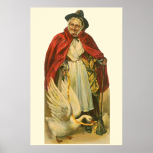 Poster Livro de Histórias Vintage da Gansa Mãe Vitoriana