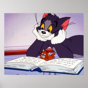 Poster Livro de leitura de Tom e de Jerry autografado