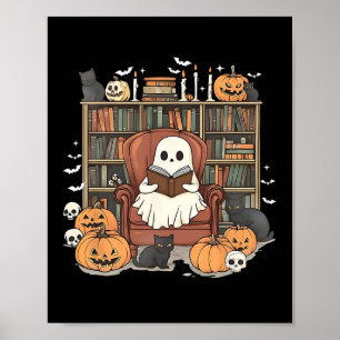 Poster Livro de Leitura do Livro de Halloween da Bibliote