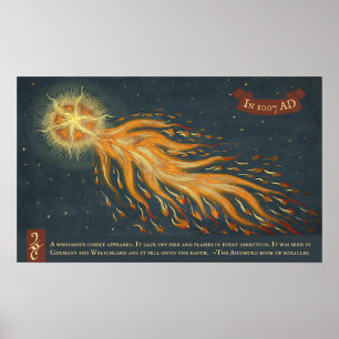Poster Livro de milagres do cometa de Augsburgo 1552 Astr