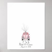 Livro de Presenças de Polegar de Carro de Casament