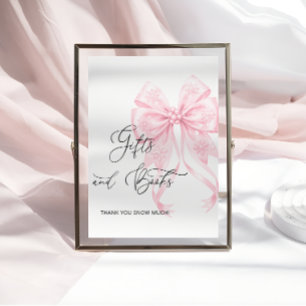 Poster Livro de presentes do Chá de fraldas rosa-inverno